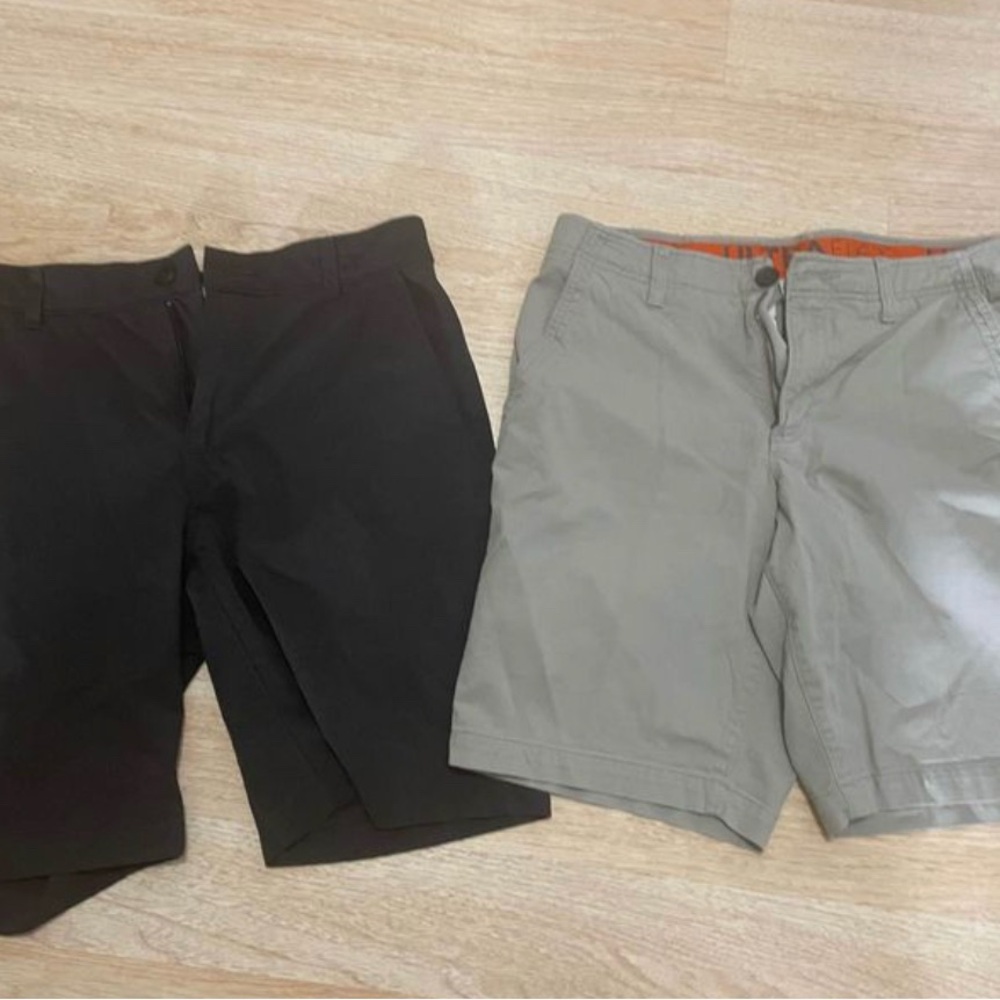 Men's Black and Gray Shorts